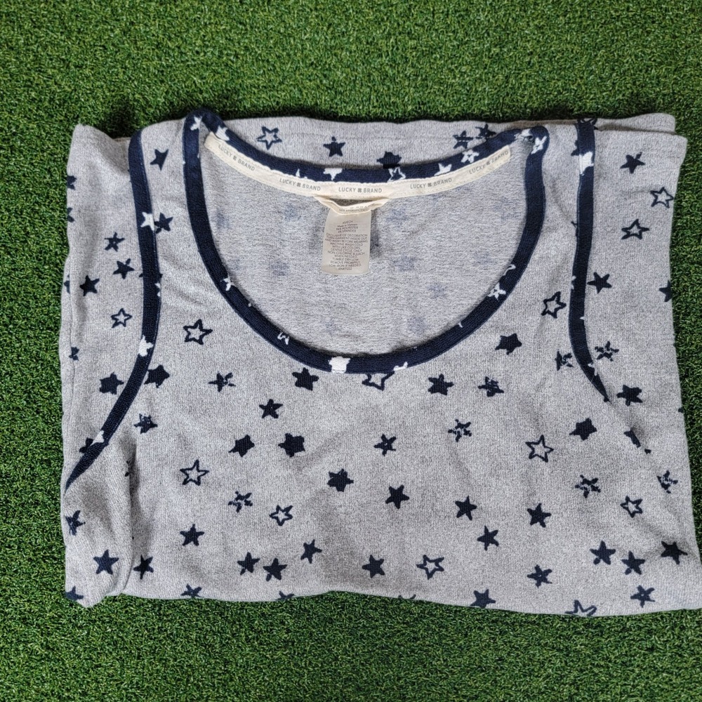 Lucky Brand Star Print Tank Top Sleeveless‎ Casual Everyday XS